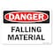 Signmission OSHA Danger Decal, Falling Material, 10in X 7in Decal, 7" H, 10" W, Landscape, Falling Material OS-DS-D-710-L-19361 - alternate 1